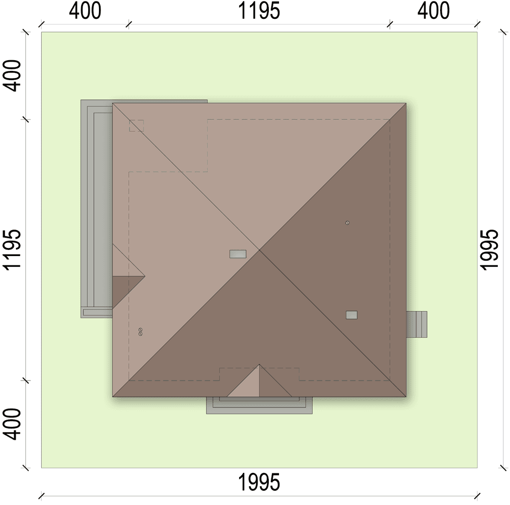rzut usytuowania domu jednorodzinnego Aframon
