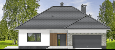 Elewacja frontowa domu jednorodzinnego Aloes 2