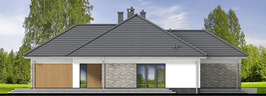 Elewacja tylna domu jednorodzinnego Aloes 2