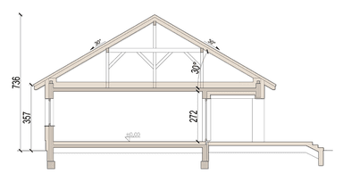 Przekrój domu jednorodzinnego Aloes 2