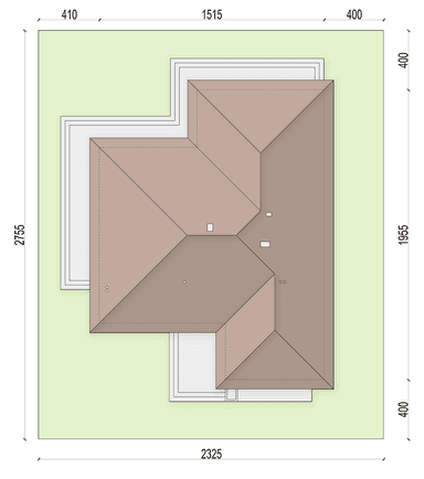 Rzut usytuowania domu jednorodzinnego Aloes 2 na działce