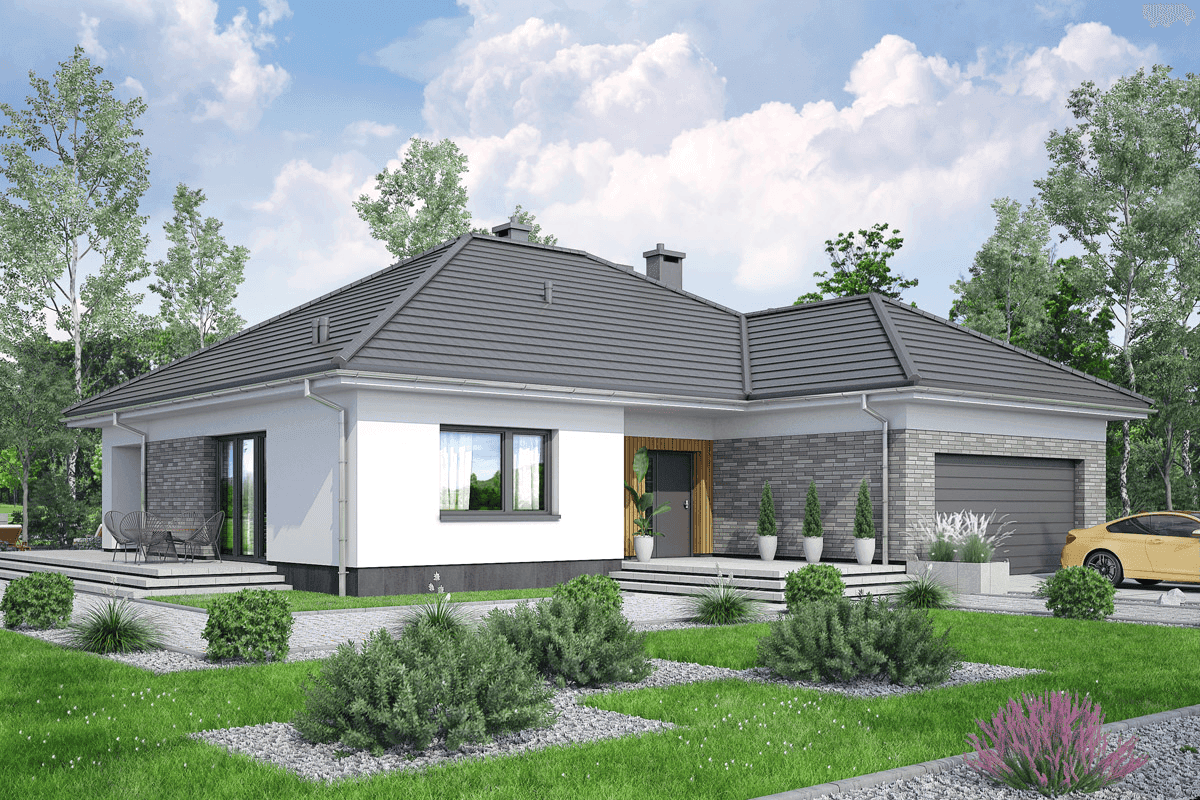 Wizualizacja domu jednorodzinnego Aloes 2