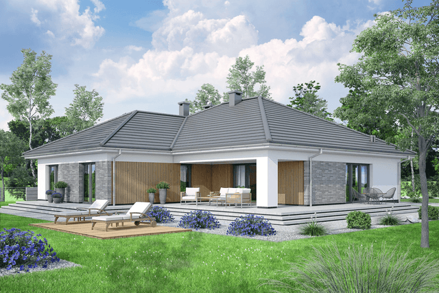 Wizualizacja domu jednorodzinnego Aloes 2