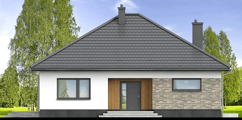 Elewacja frontowa domu jednorodzinnego Aloes