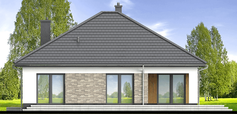 Elewacja lewa domu jednorodzinnego Aloes