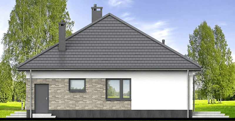 Elewacja prawa domu jednorodzinnego Aloes