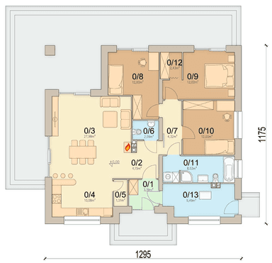Rzut parteru domu jednorodzinnego Aloes