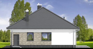 Elewacja prawa domu jednorodzinnego Aloes 3