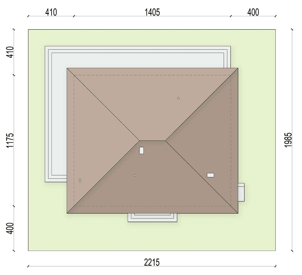 Rzut usytuowania domu jednorodzinnego Aloes 3 na działce