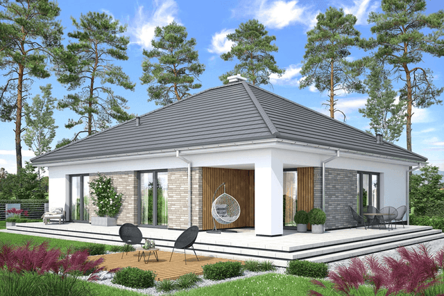 Wizualizacja domu jednorodzinnego Aloes 3