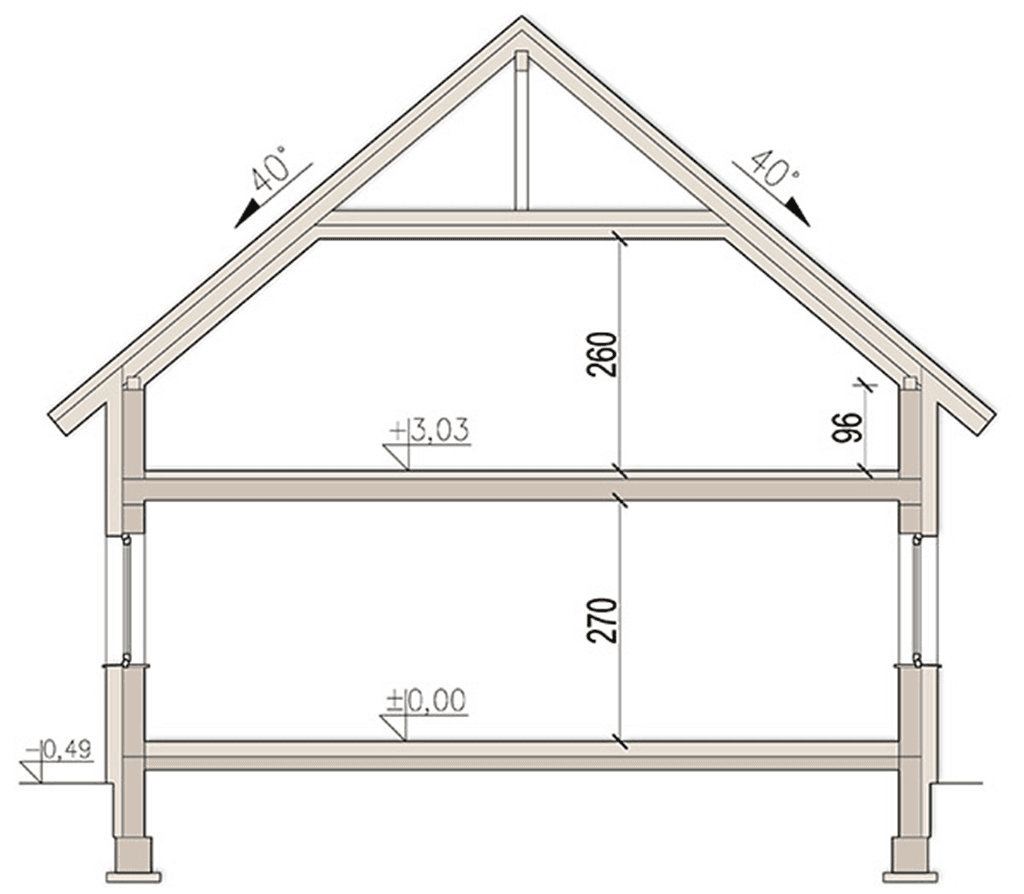 przekrój domu jednorodzinnego Amaretto 3