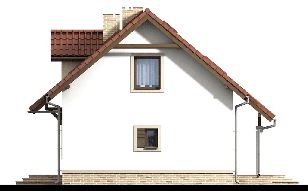 Elewacja prawa domu jednorodzinnego Anyż