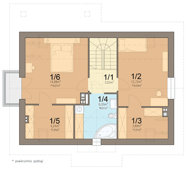 Rzut poddasza domu jednorodzinnego Anyż