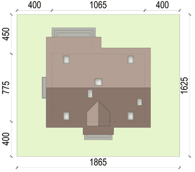 Rzut usytuowania domu jednorodzinnego Anyż na działce