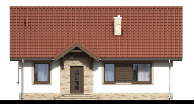 Elewacja frontowa domu jednorodzinnego Arnika