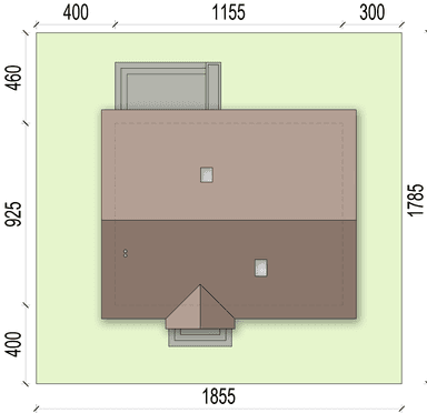 Rzut usytuowania domu jednorodzinnego Arnika na działce
