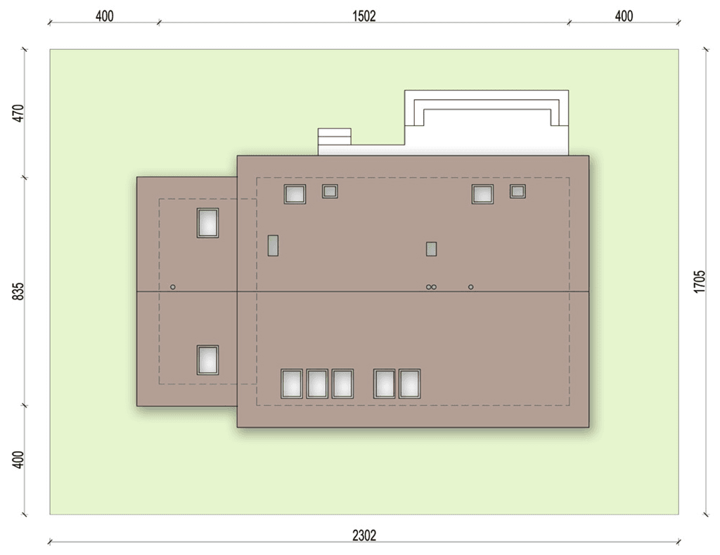 rzut usytuowania domu jednorodzinnego Aronia 2