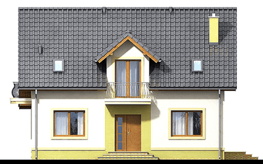 Elewacja tylna domu jednorodzinnego Awokado