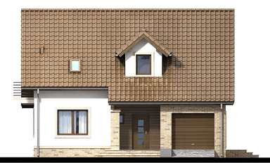 elewacja frontowa domu jednorodzinnego Bakalia 3