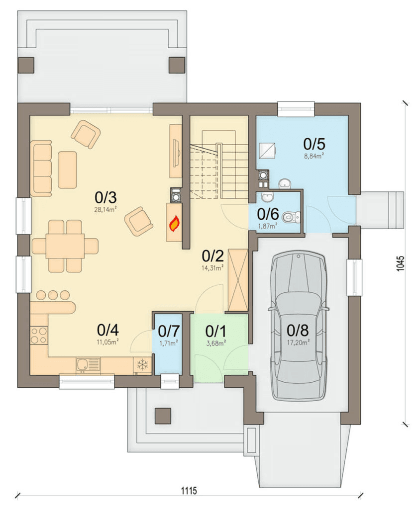 rzut partneru domu jednorodzinnego Bakalia 3