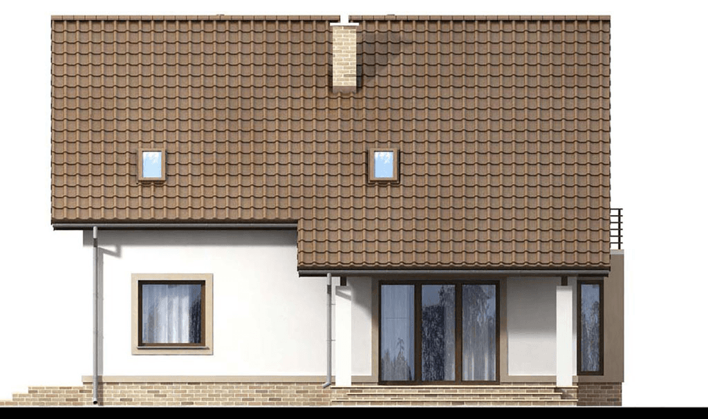 elewacja tylna domu jednorodzinnego Bakalia