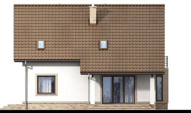 elewacja tylna domu jednorodzinnego Bakalia