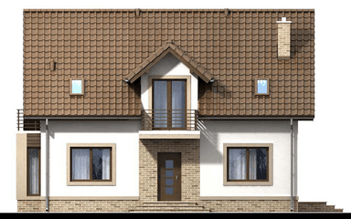 elewacja frontowa domu jednorodzinnego Bakalia