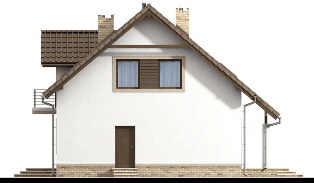 elewacja prawa domu jednorodzinnego Bakalia