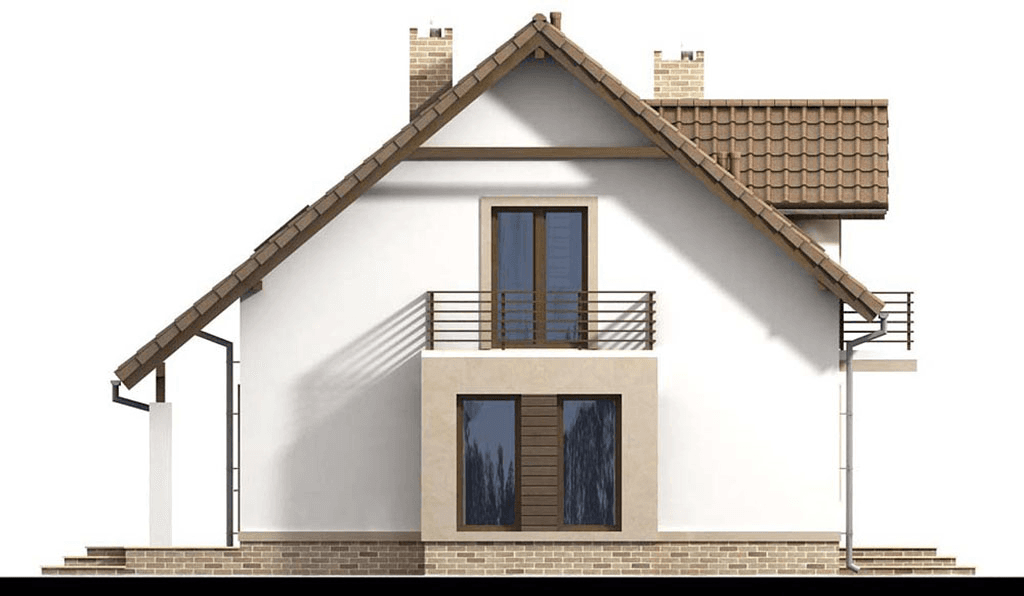 elewacja lewa domu jednorodzinnego Bakalia