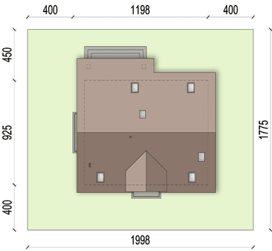 rzut usytuowania domu jednorodzinnego Bakalia