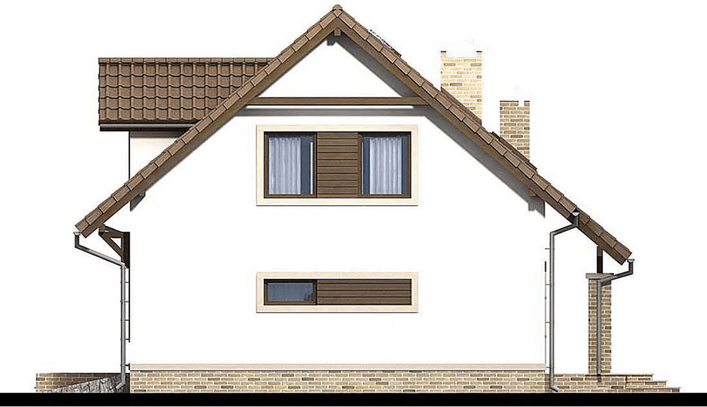 Elewacja prawa domu jednorodzinnego Bakalia 4