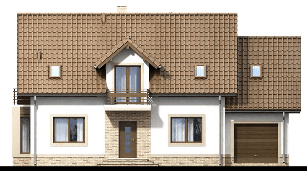 Elewacja frontowa domu jednorodzinnego Bakalia 5