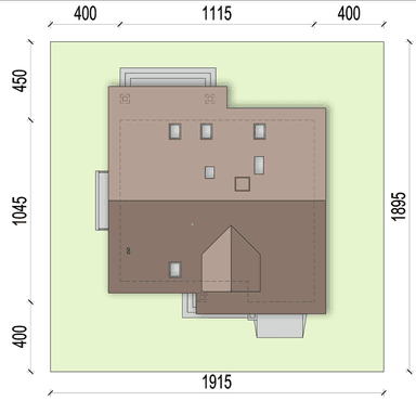 Rzut usytuowania domu jednorodzinnego Bakalia 6 na działce