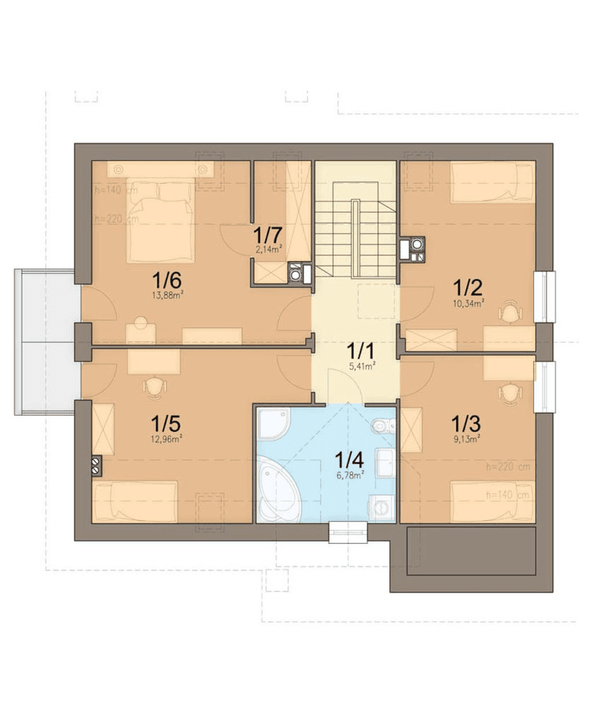 Rzut poddasza domu jednorodzinnego Bakalia 6