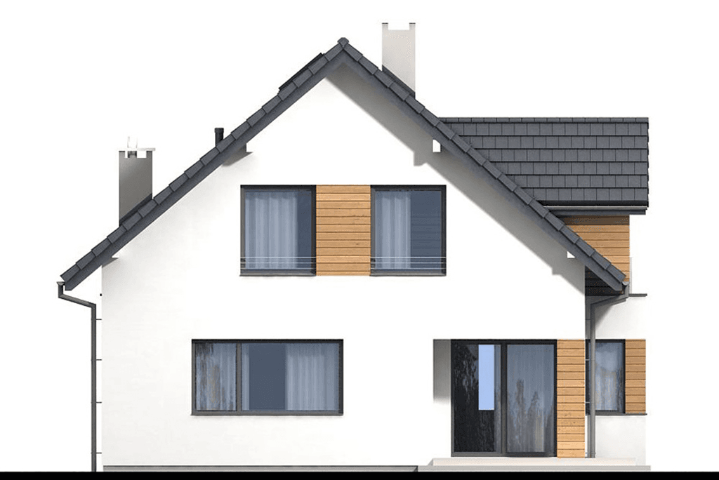 Elewacja tylna domu jednorodzinnego Bakardi