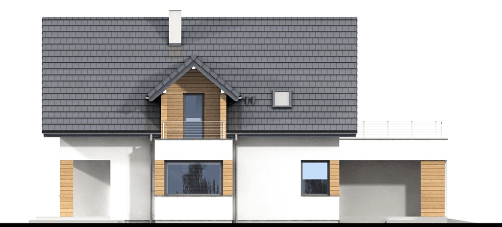 Elewacja lewa domu jednorodzinnego Bakardi