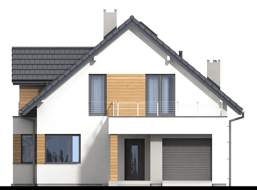 Elewacja frontowa domu jednorodzinnego Bakardi