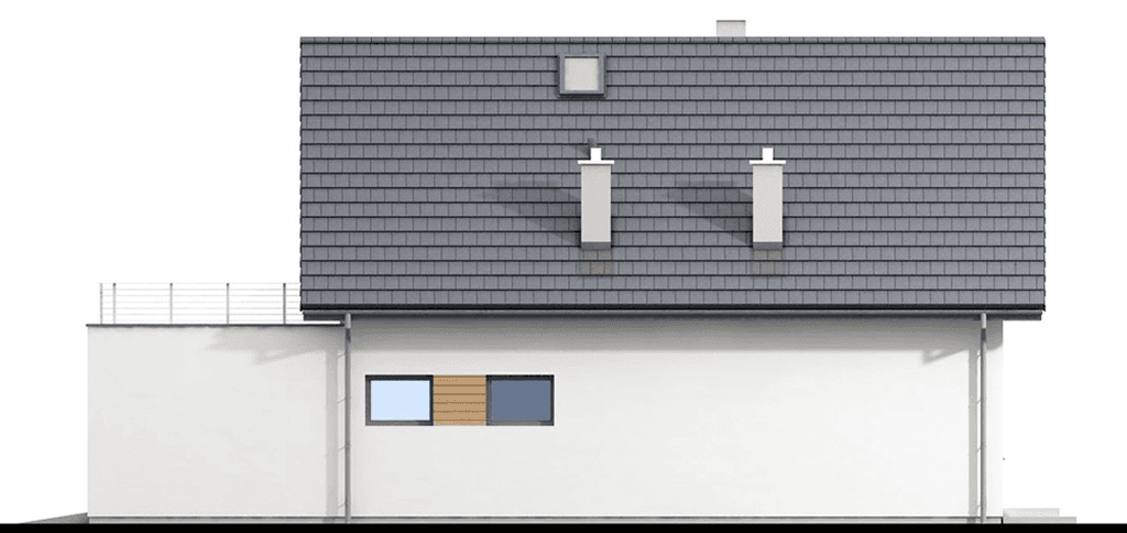 Elewacja prawa domu jednorodzinnego Bakardi