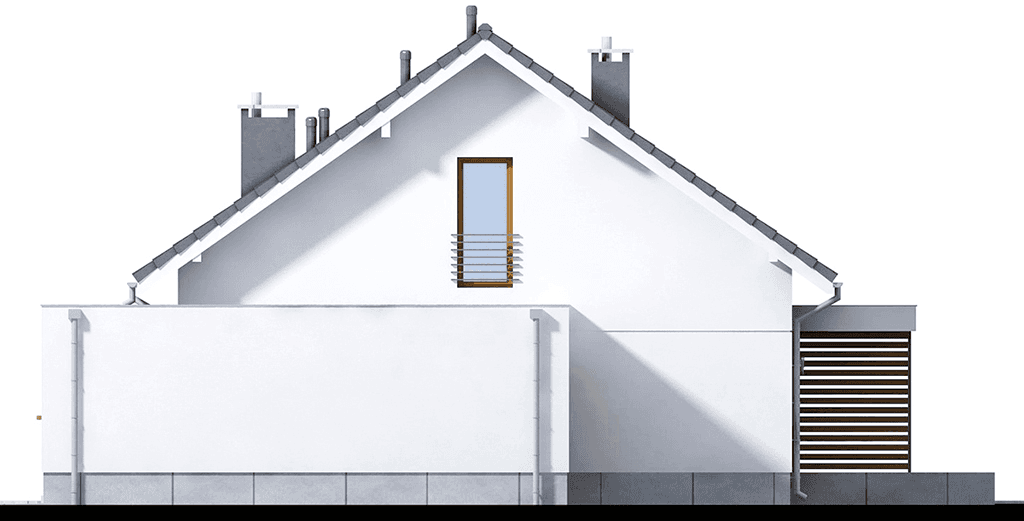 Elewacja prawa domu jednorodzinnego Bianco 2 modern