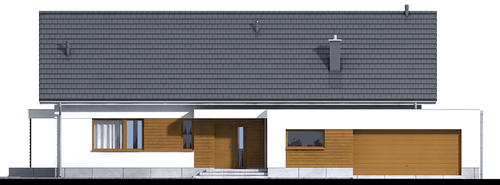 Elewacja frontowa domu jednorodzinnego Bianco 2 modern