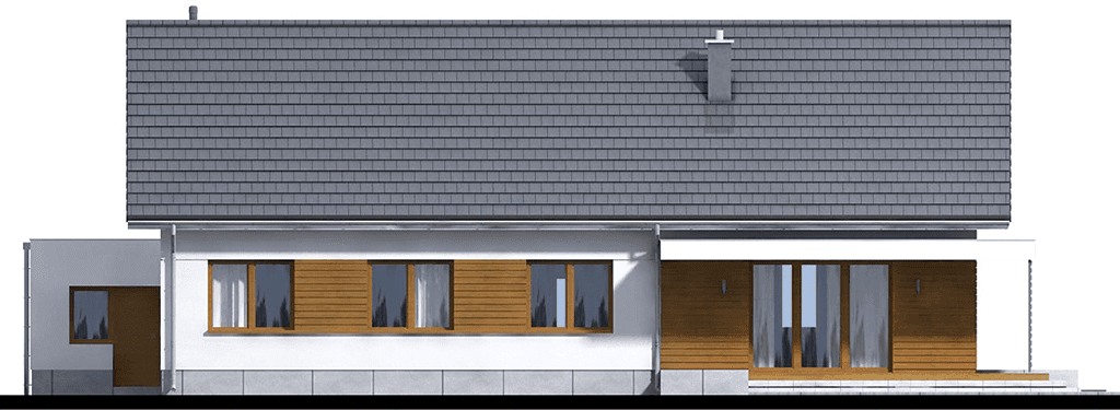 Elewacja tylna domu jednorodzinnego Bianco 2 modern