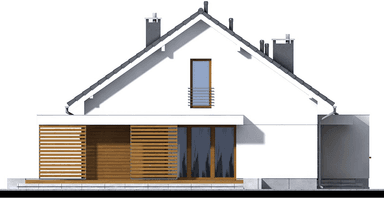 Elewacja lewa domu jednorodzinnego Bianco 2 modern