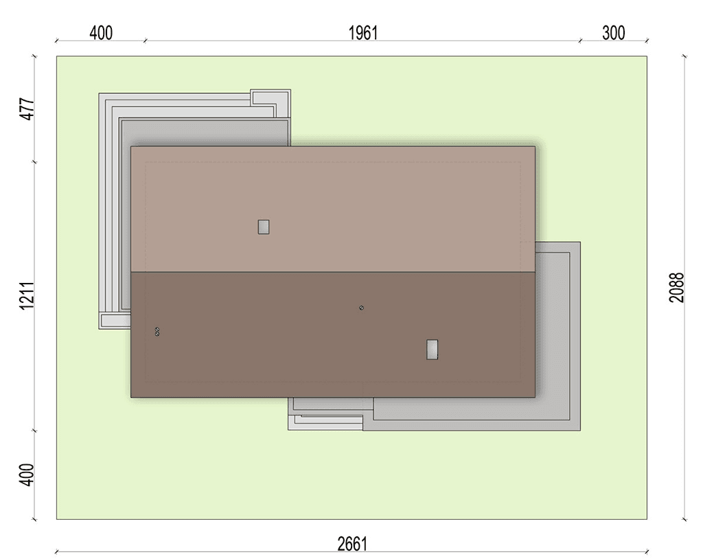 Rzut usytuowania domu jednorodzinnego Bianco 2 modern na działce