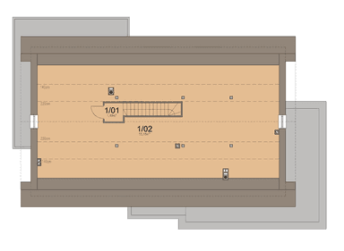 Rzut poddasza domu jednorodzinnego Bianco 2 modern