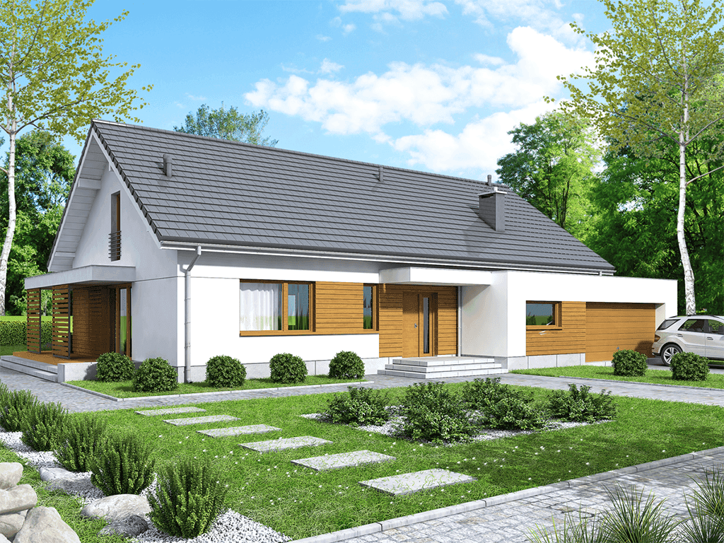 Wizualizacja domu jednorodzinnego Bianco 2 modern