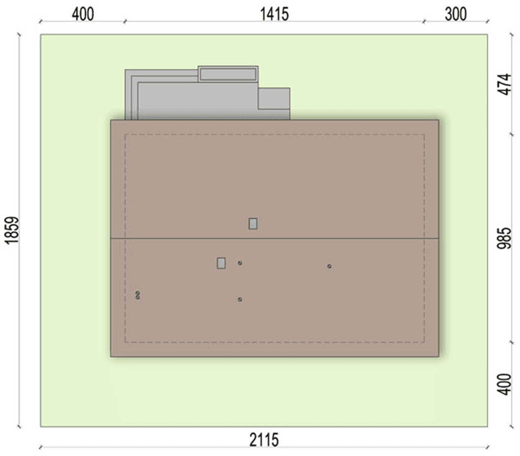 Rzut usytuowania domu jednorodzinnego Bianco na działce