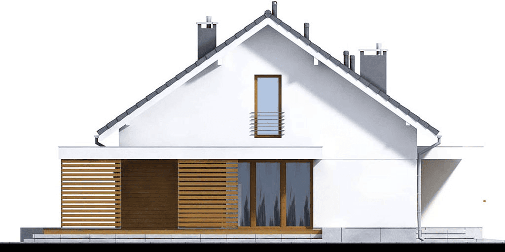 elewacja prawa domu jednorodzinnego Bianco modern