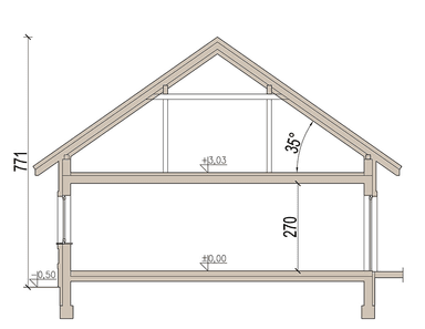 przekrój domu jednorodzinnego Bianco modern