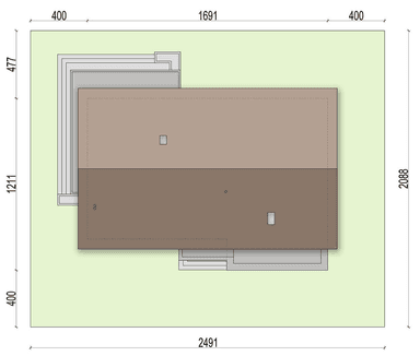 rzut usytuowania domu jednorodzinnego Bianco modern