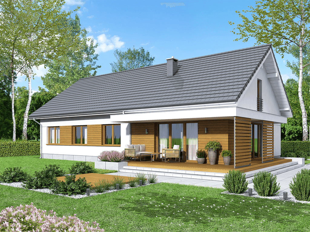 wizualizacja domu jednorodzinnego Bianco modern